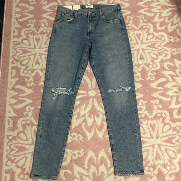 NWT AGOLDE - SOPHIE MID RISE ANKLE in Coastal - Picture 4 of 12